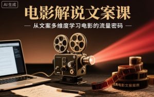 电影解说文案课，从文案多维度学习电影的流量密码-知一资源网