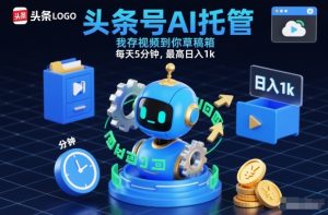 头条号AI托管，我存视频到你草稿箱，每天5分钟，最高日入1k【揭秘】-知一资源网