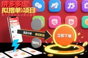 拼多多虚拟撸单项目,跳过选品和测试直接撸单-知一资源网