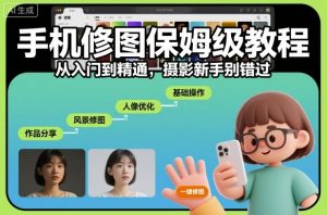 手机修图保姆级教程，从入门到精通，摄影新手别错过-知一资源网