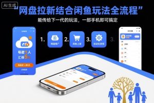 网盘拉新结合闲鱼玩法全流程，能传给下一代的玩法，一部手机即可搞定（附入口渠道以及实操教程）-知一资源网