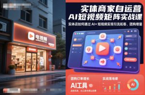 实体商家自运营AI短视频矩阵实战课，实体店如何通过AI+短视频实现引流拓客、团购增量-知一资源网