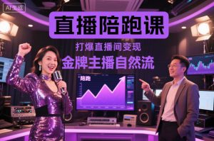 直播陪跑课，金牌主播自然流打爆直播间，复制高变现玩法-知一资源网