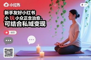 新手友好小红书小众正念治愈，玩法简单，可结合私域变现-知一资源网