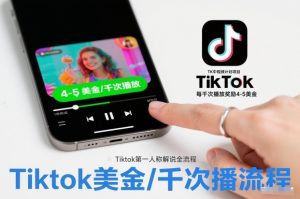 TK中视频计划项目，Tiktok第一人称解说流程，每干次播放奖励4-5美金-知一资源网