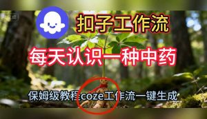 Coze扣子工作流一键生成每天认识一种中药短视频，保姆级搭建教学-知一资源网