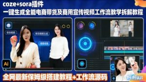 sora插件生成全能商用带货及宣传视频coze工作流拆解教程-知一资源网
