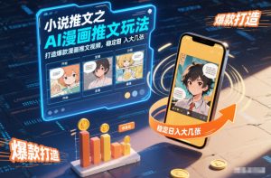 小说推文之AI漫画推文玩法，打造爆款漫画推文视频，稳定日入大几张-知一资源网