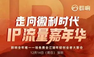 2025ip嘉年华万人12月14深圳线下课，走向微利时代，IP流量嘉年华，实操性极强的商业干货课-知一资源网