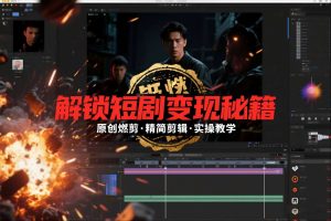 短剧拉新之原创燃剪精简剪辑实操课，解锁短剧变现秘籍-知一资源网