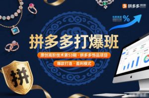 拼多多打爆班原创高阶技术第53期，拼多多饰品项目-知一资源网