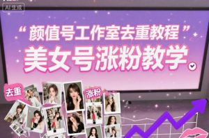 颜值号工作室去重教程，美女号涨粉教学-知一资源网