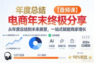 电商年未终极分享，从年度总结到未来展望，一站式赋能商家增长【音频课】-知一资源网