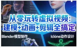 从零玩转虚拟视频：建模+动画+剪辑全搞定，轻松创作出专业级的虚拟视频内容-知一资源网