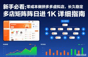 新手必看：零成本做拼多多虚拟店，长久稳定，多店矩阵日进1K详细指南【揭秘】-知一资源网