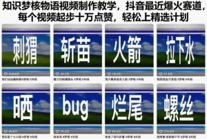 知识梦核物语视频制作教学，抖音最近爆火赛道，每个视频起步十万点赞，轻松上精选计划-知一资源网