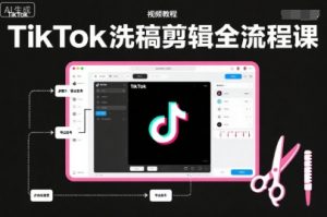 TikTok洗稿剪辑全流程课，PR洗稿剪辑全流程，TK洗稿运营课-知一资源网
