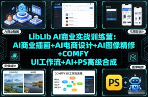 LibLIb AI商业实战训练营：AI商业插画+AI电商设计+AI图像精修+COMFY UI工作流+AI+PS高级合成-知一资源网