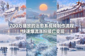 700万播放的治愈系视频制作流程，快速爆流涨粉接广变现-知一资源网